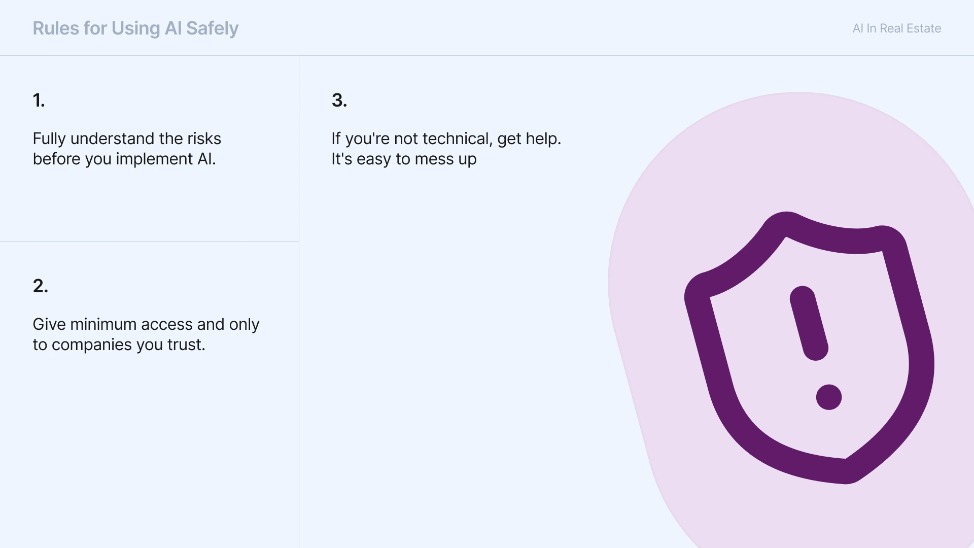 Rules for using AI safely as a real estate agent